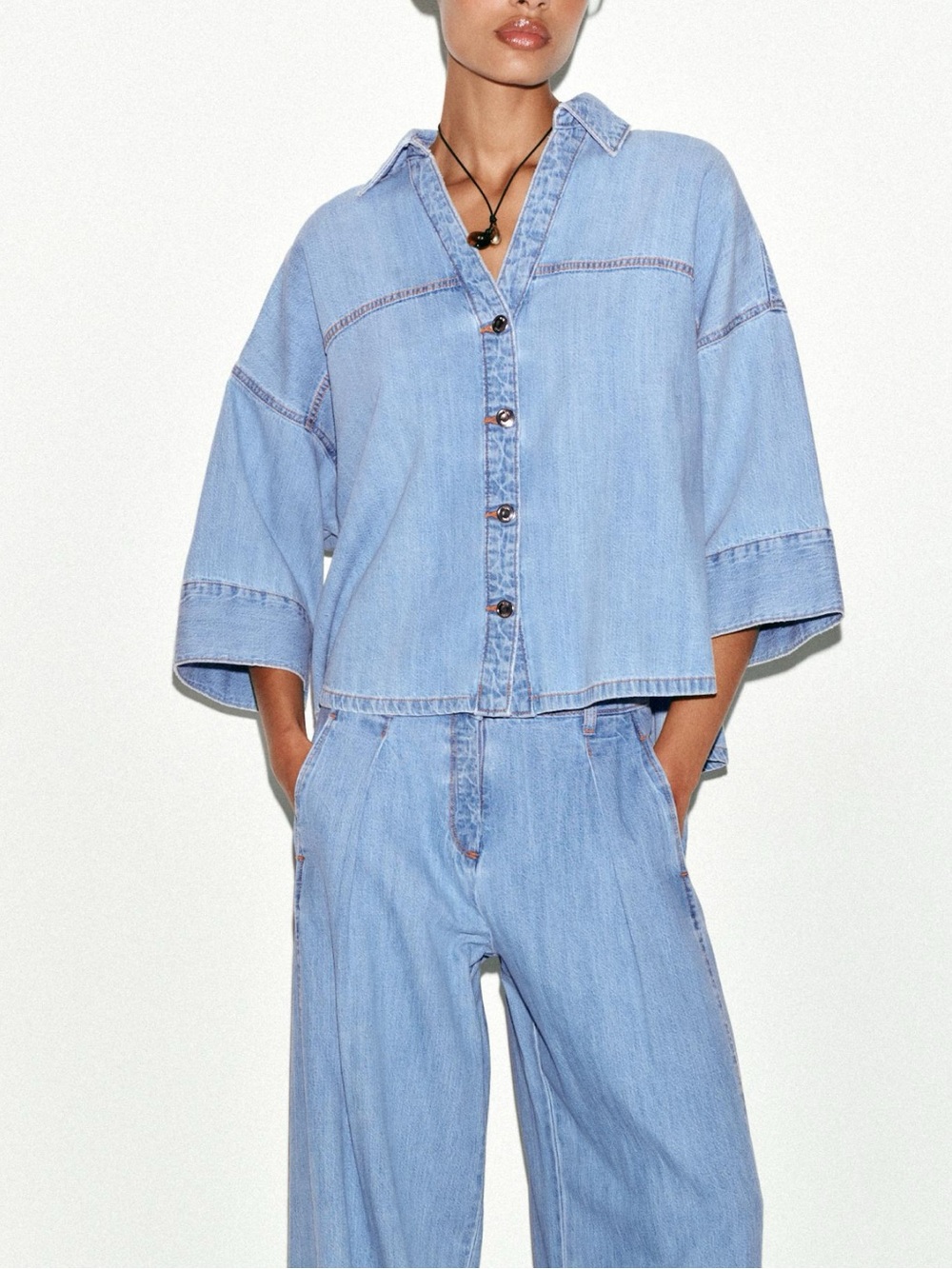 Zara Denim Set | Size S Top & US 6 (28) Jeans π - Picture 3 of 11
